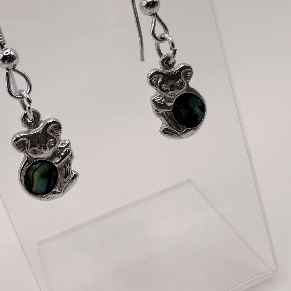 Chic Green and Silver Dangle Earrings